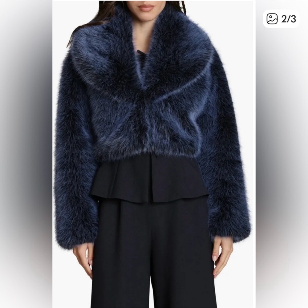 Avec Les Filles Navy Teddy Jacket